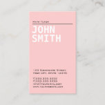 Math Tutor Teacher Elegant Pink Plain Business Card<br><div class="desc">Simple Plain Pink Math Tutor Business Card.</div>