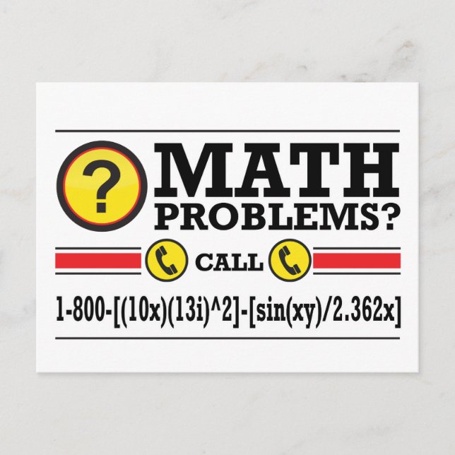 Math Tutoring Humour Gift Postcard (Front)