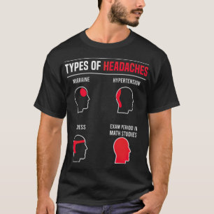 Math Types of Headaches exam phase funny riding hu T-Shirt