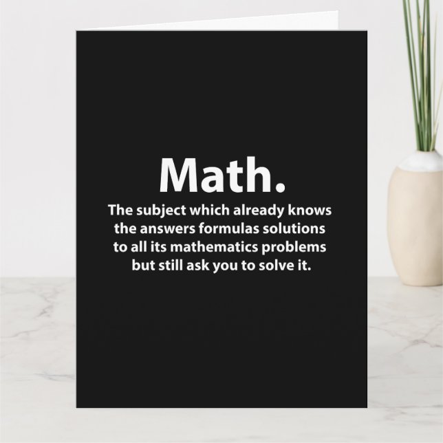 Math Typography Funny Math Greeting Card (Front)