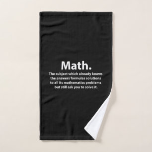 Math Typography Funny Math Hand Towel