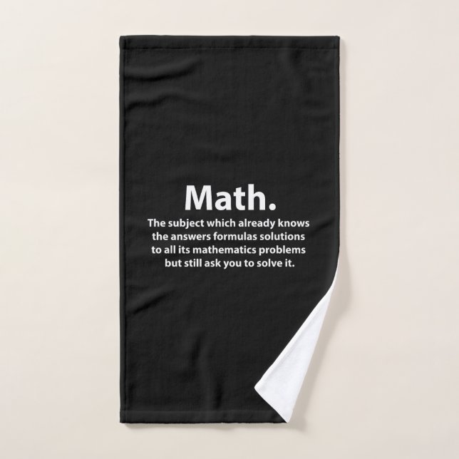 Math Typography Funny Math  Hand Towel (Hand Towel)