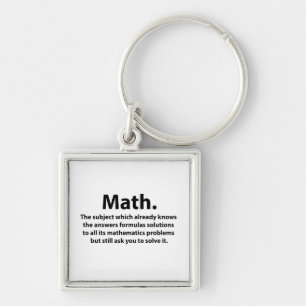 Math Typography Funny Math  Keychain