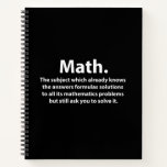 Math Typography Funny Math  Notebook<br><div class="desc">Math Typography Funny Math Notebook designed by Nisha Prabhu. Get your 'math' together with this Math Typography Funny Notebook! Whether you're solving equations or jotting down ideas, this notebook adds a touch of humour to your daily routine. With its clever design, you'll be sure to stand out in the classroom...</div>