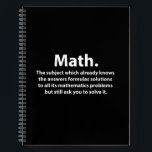 Math Typography Funny Math Notebook<br><div class="desc">Math Typography Funny Math Notebook designed by Nisha Prabhu. Get your 'math' together with this Math Typography Funny Notebook! Whether you're solving equations or jotting down ideas, this notebook adds a touch of humour to your daily routine. With its clever design, you'll be sure to stand out in the classroom...</div>