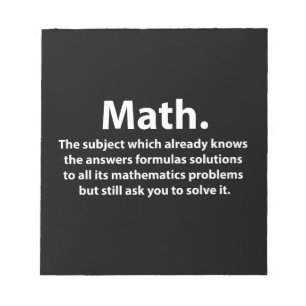 Math Typography Funny Math  Notepad