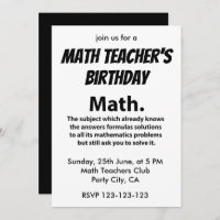 Math Typography Math Teachers Birthday Math