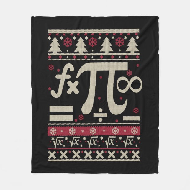 Math Ugly Christmas Fleece Blanket (Front)
