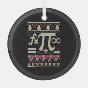Math Ugly Christmas Glass Ornament