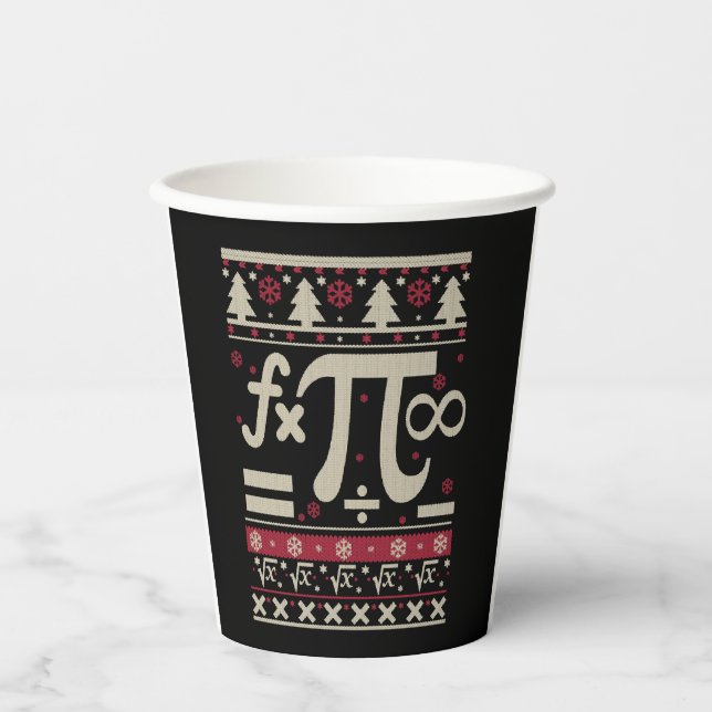 Math Ugly Christmas Paper Cups (Front)