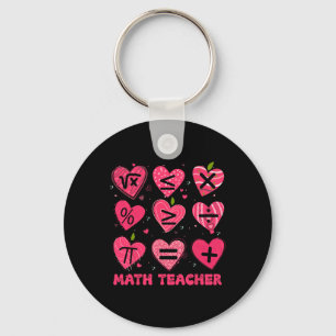 Math Valentine Day Teacher Math Symboles Arithmeti Keychain