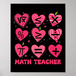 Math Valentine Day Teacher Math Symboles Arithmeti Poster