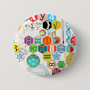 Math (white) 2 inch round button