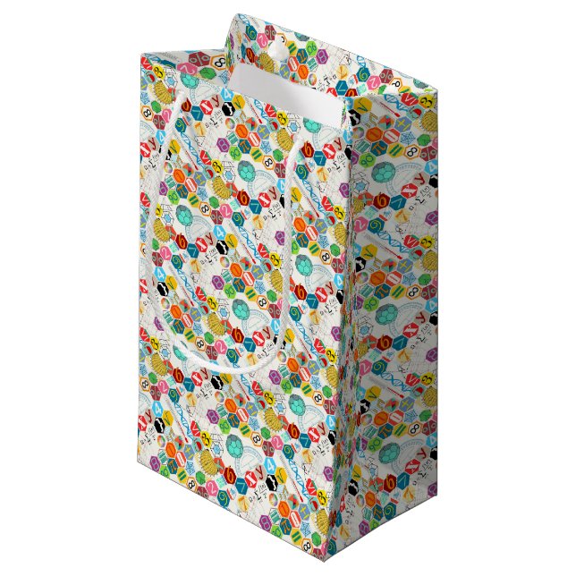 Math (white) small gift bag (Front Angled)