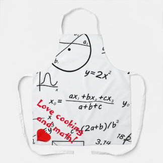 Math whiteboard love cooking and math apron
