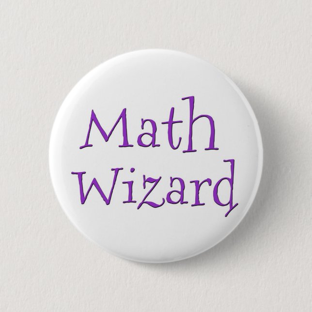 Math Wizard 2 Inch Round Button (Front)