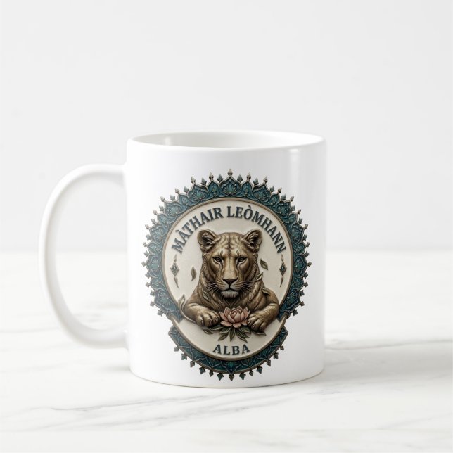 Màthair-leòmhann. Alba Coffee Mug (Left)