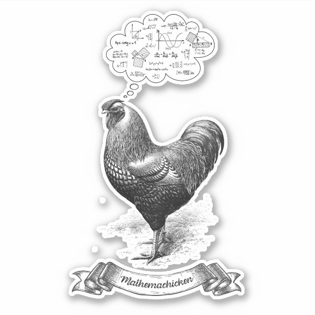 Mathemachicken Funny Math Chicken Pun Joke (Front)