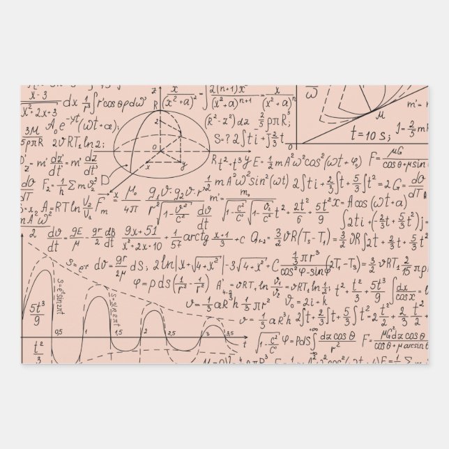 Mathematic Lovers, Math Formula, Math Geek Wrapping Paper Sheet (Front)