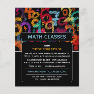 Mathematic Number Design, Math Classes Advertising Flyer