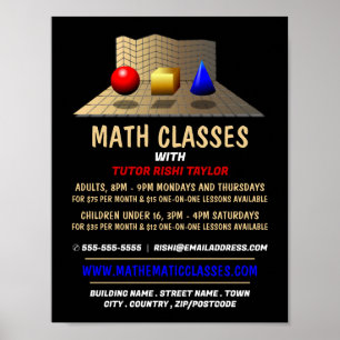 Mathematic Shapes, Math Classes Advertising Poster