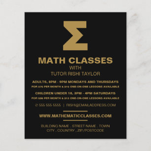 Mathematic Sigma Symbol, Math Classes Advertising Flyer
