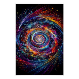 Mathematical Abstract Swirls Graphic Art Design Poster