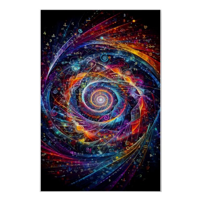 Mathematical Abstract Swirls  Graphic Art Design Poster (Front)