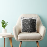 Mathematical Abstract Throw Pillow<br><div class="desc">White and black formulas and math equations on a black background.</div>