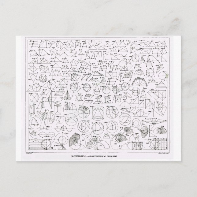 Mathematical and geometrical problems postcard (Front)