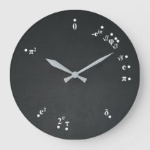 Mathematical Constants Clock (chalkboard black)