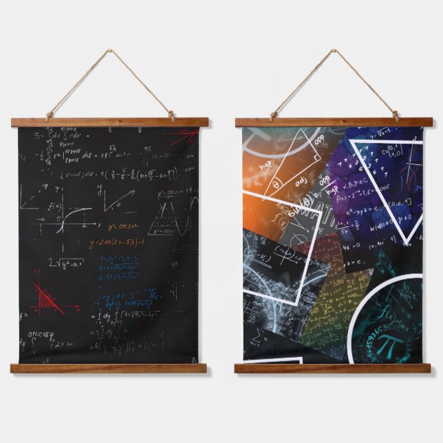 Mathematical Contrast: Equation Wall Tapestry Set (Double)