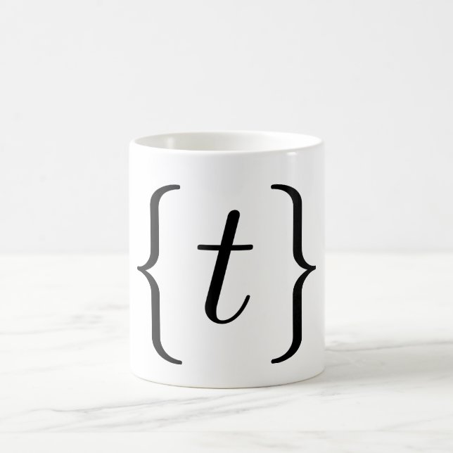 Mathematical 't' set (black) coffee mug (Center)