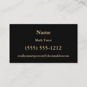 Mathematical Terms Word Cloud Template Business Card