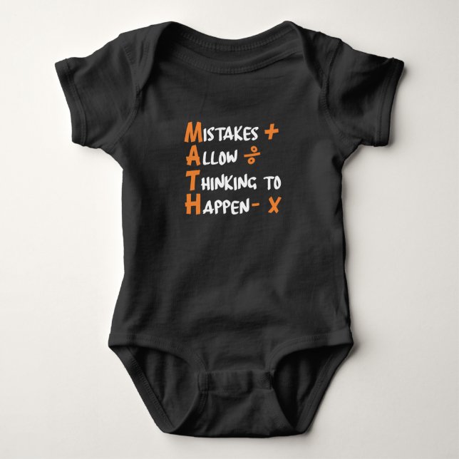 Mathematician Maths Teacher Algebra Geometry Baby Bodysuit (Front)
