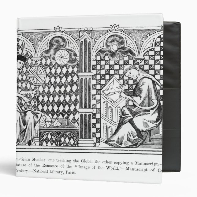 Mathematician Monks: one teaching the Globe Binder (Front/Inside)