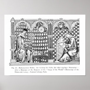 Mathematician Monks: one teaching the Globe Poster