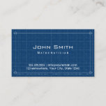 Mathematician Professional Blueprint Business Card<br><div class="desc">Professional Blueprint Mathematician Business Card.</div>