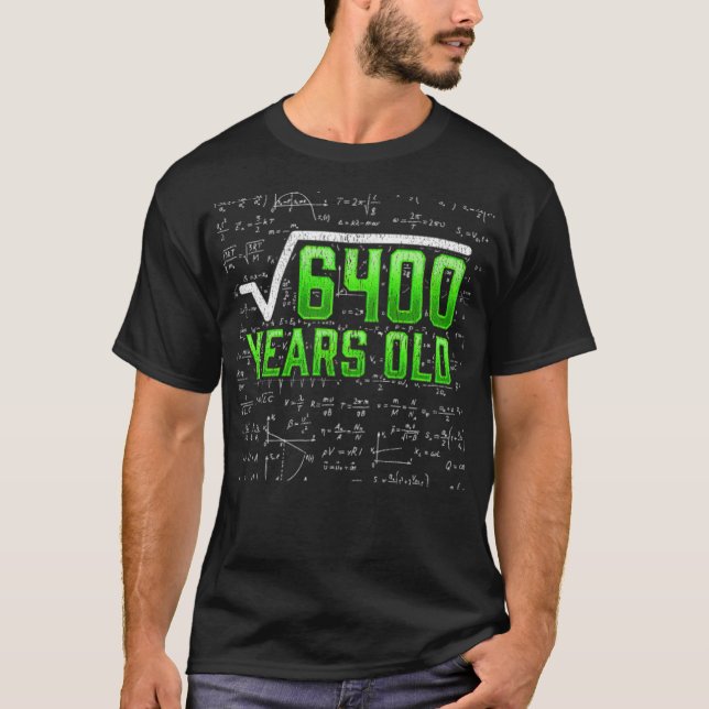 Mathematician Square Root 80 Year Old Math kiddinx T-Shirt (Front)