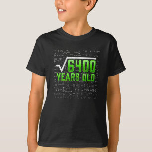 Mathematician Square Root 80 Year Old Math Teacher T-Shirt