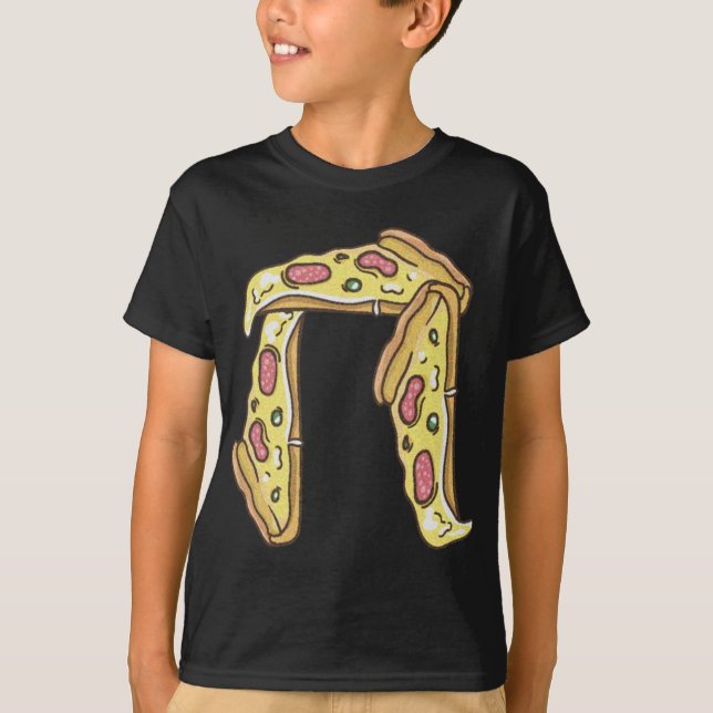 Mathematicians favourite number Pi Pizza T-Shirt (Front)
