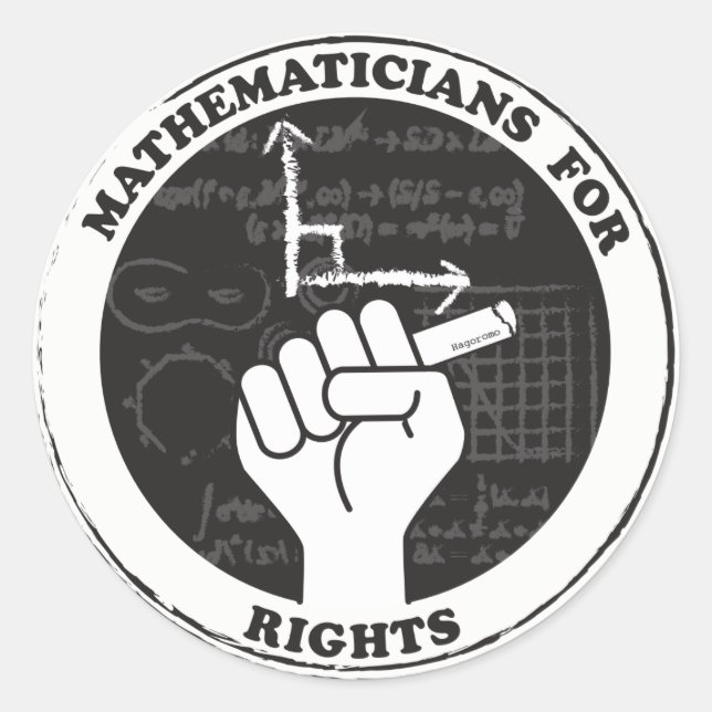 Mathematicians for Rights stickers (Front)