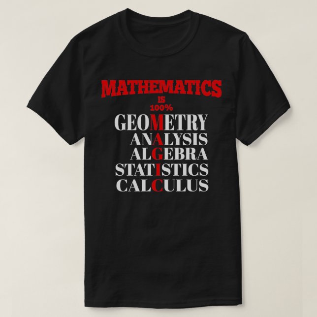 MATHEMATICS 100 Percent MAGIC Geometry Analysis Al T-Shirt (Design Front)
