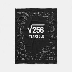 Mathematics 256 Years Old, Funny Math Birthday Ner Fleece Blanket