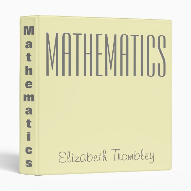 Mathematics 3 ring binder (Front/Spine)