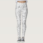 mathematics  black and white scribbles leggings<br><div class="desc">mathematics  black and white scribbles</div>