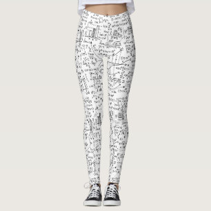 mathematics  black and white scribbles leggings