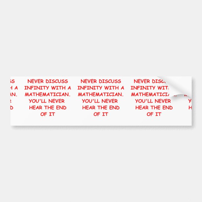 mathematics bumper sticker (Front)
