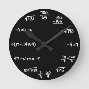 Mathematics Chalkboard Clock - Mathematician