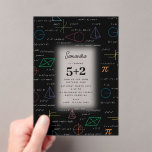 Mathematics Equations Math Formulas Birthday Acrylic Invitations<br><div class="desc">A colourful mathematics equations and formulas pattern on a black background. An ideal design for math teachers, mathematic enthusiasts, scientists, math students, mathematics tutors, arithmetic etc. A modern math pattern for back to school students and teachers etc.</div>